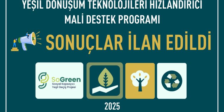 2025 YILI YEŞİL DÖNÜŞÜM TEKNOLOJİLERİ HIZLANDIRICI MALİ DESTEK PROGRAMI BAŞVURU SONUÇLARI